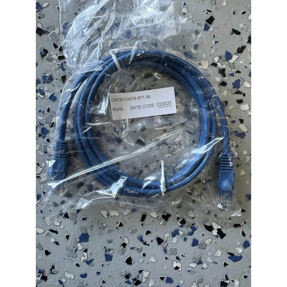 CAT6 Ethernet Patch Cord RJ45 LAN Network Cable Black 5FT‎ Multi-Pack LOT (20)